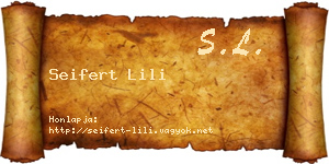 Seifert Lili névjegykártya
